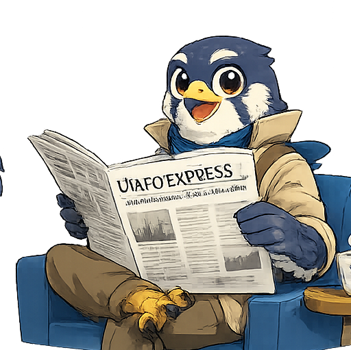 SEO Revue mascot — newspaper
